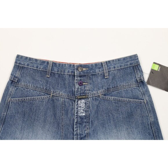 Deadstock Vtg 90s Marithe Francois Girbaud Mens 32 Loose Denim Jean Shorts Blue - Picture 2 of 11